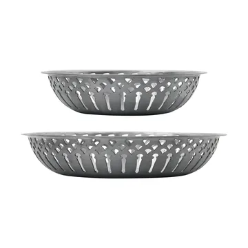 Cesta de pan Nicolas Vahé, 2 piezas - Acabado plateado envejecido - Nicolas Vahé