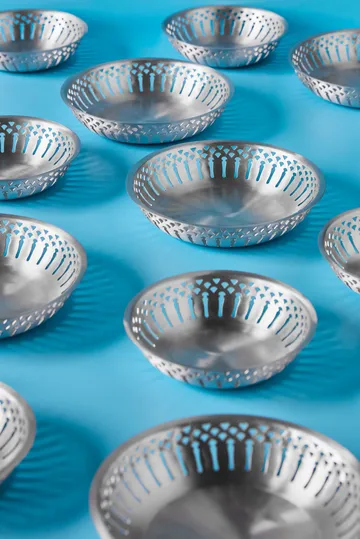 Cesta de pan Nicolas Vahé, 2 piezas - Acabado plateado envejecido - Nicolas Vahé