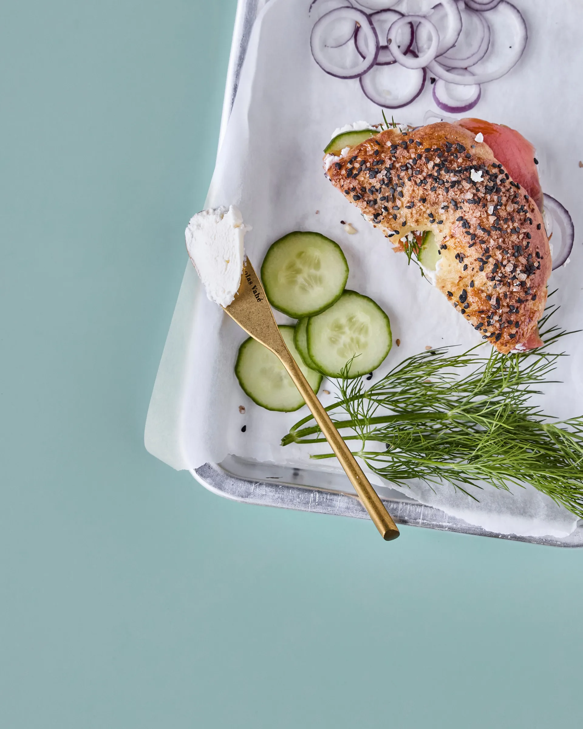 Cuchillo para mantequilla Nicolas Vahé, 4 piezas, Acabado dorado antiguo Nicolas Vahé