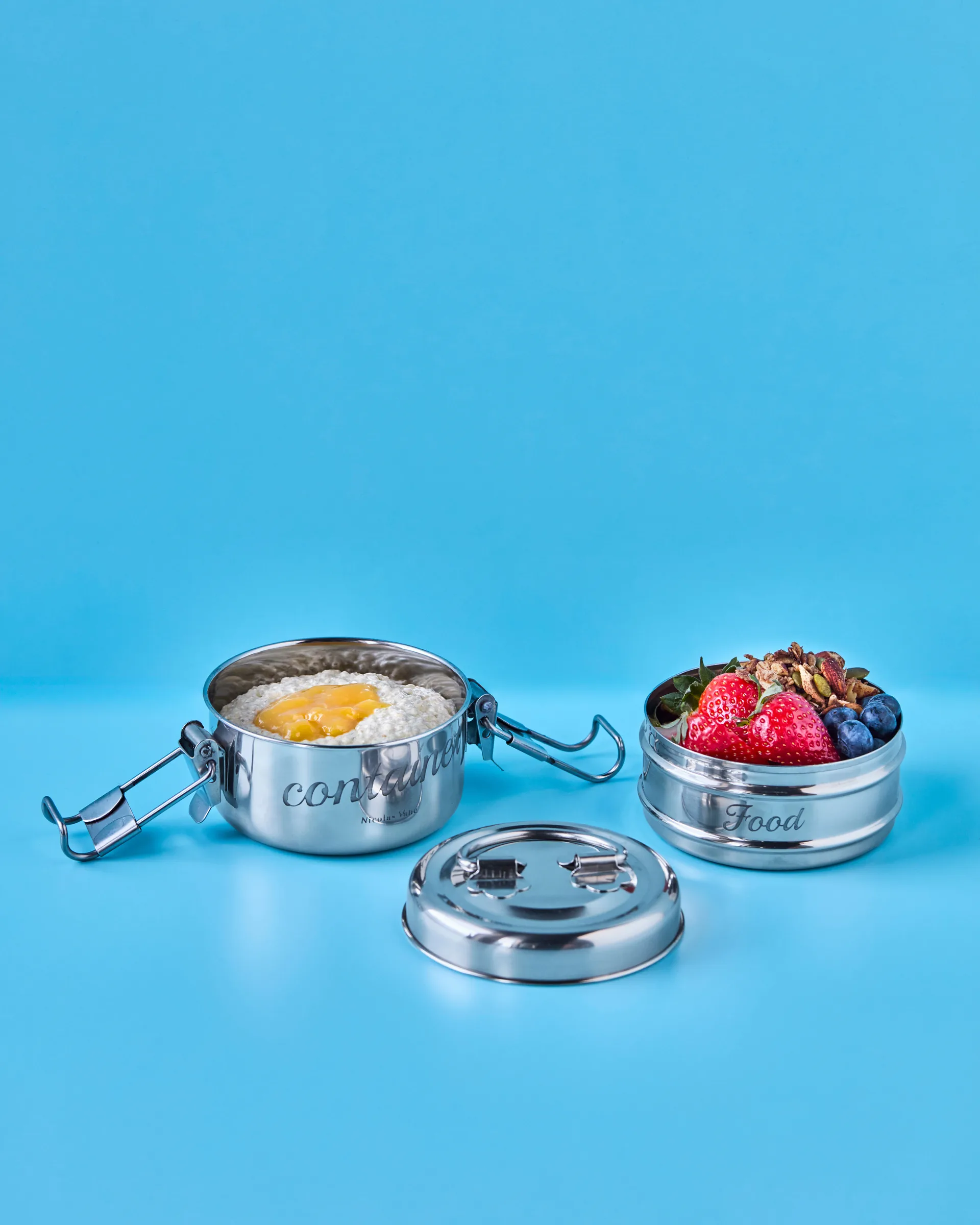 Fiambrera Nicolas Vahé, 2 piezas, Acabado plateado, Ø10 cm Nicolas Vahé