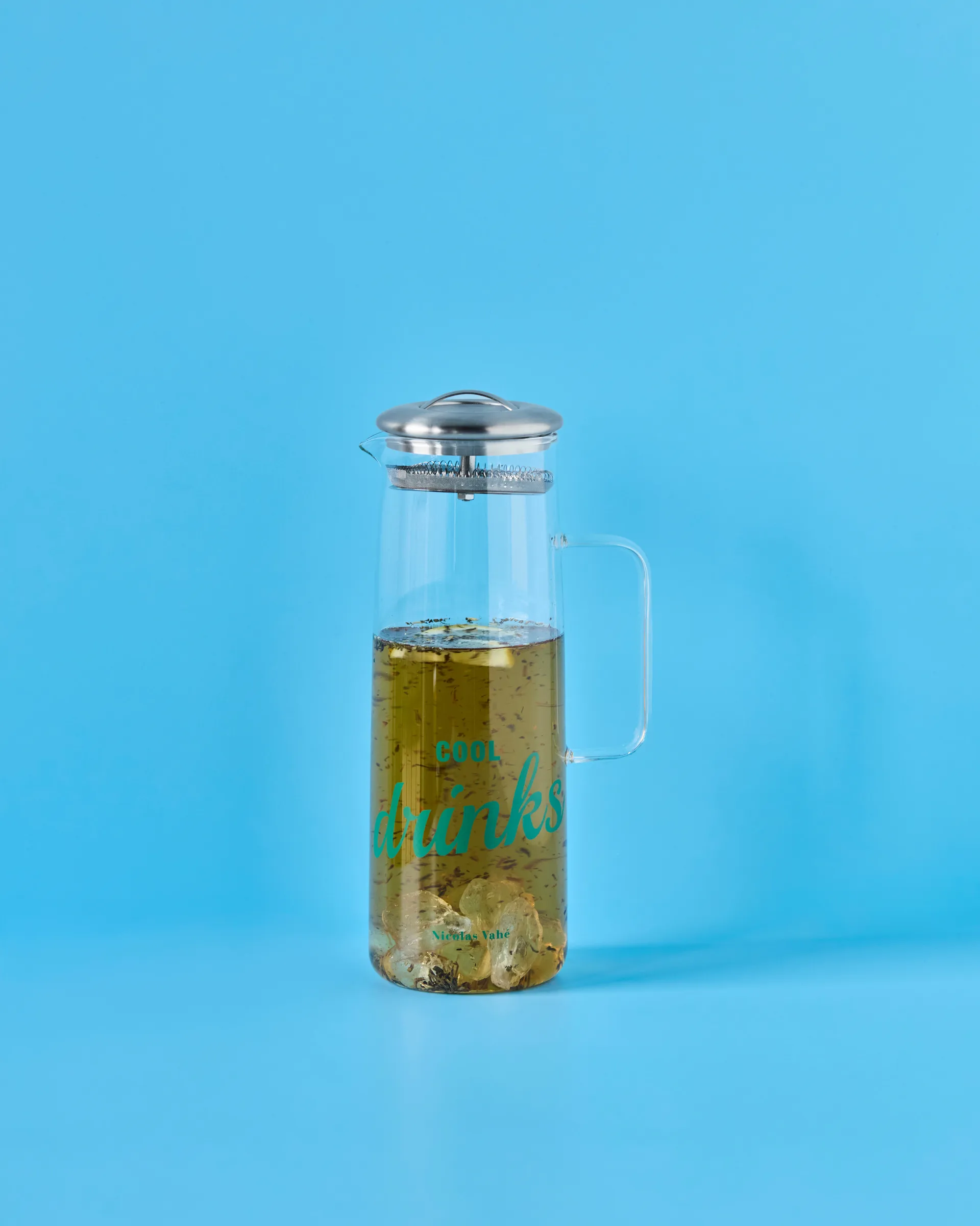 Jarra con tapa Nicolas Vahé , Transparente-plateado Nicolas Vahé