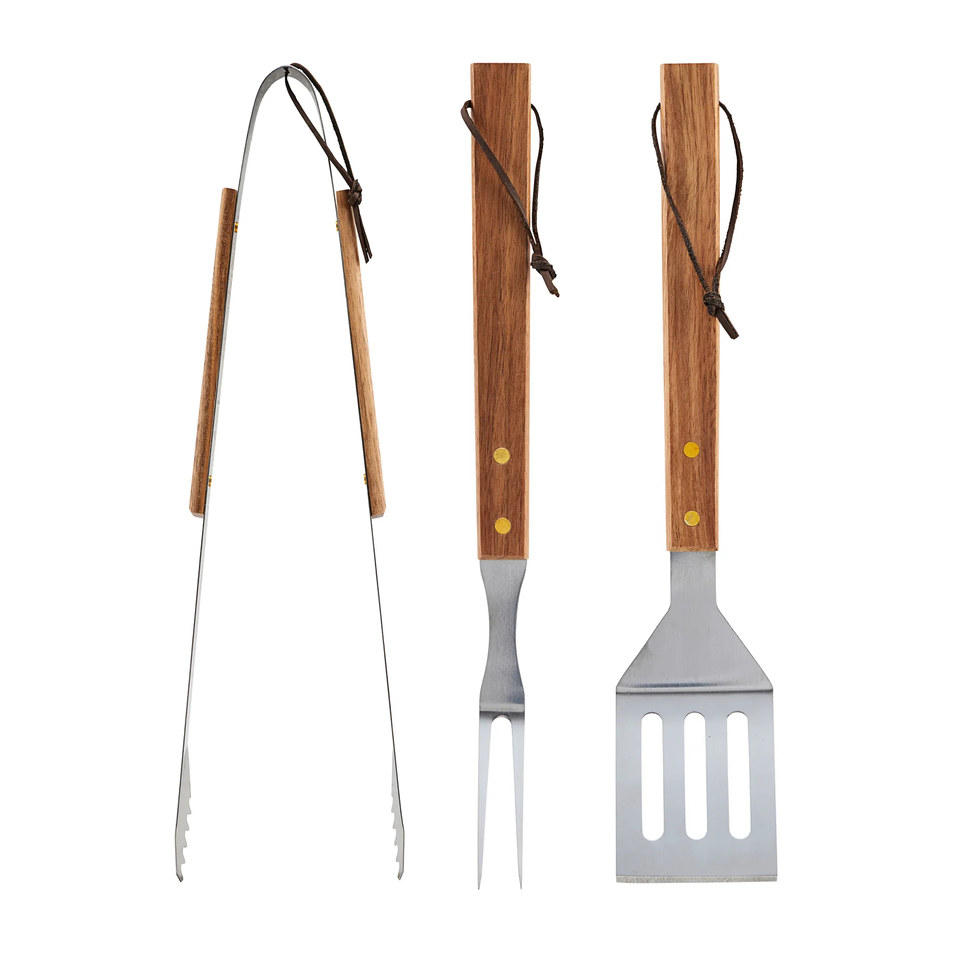Set de 3 piezas BBQ grill Nicolas Vahé, Acero inoxidable-Acacia Nicolas Vahé