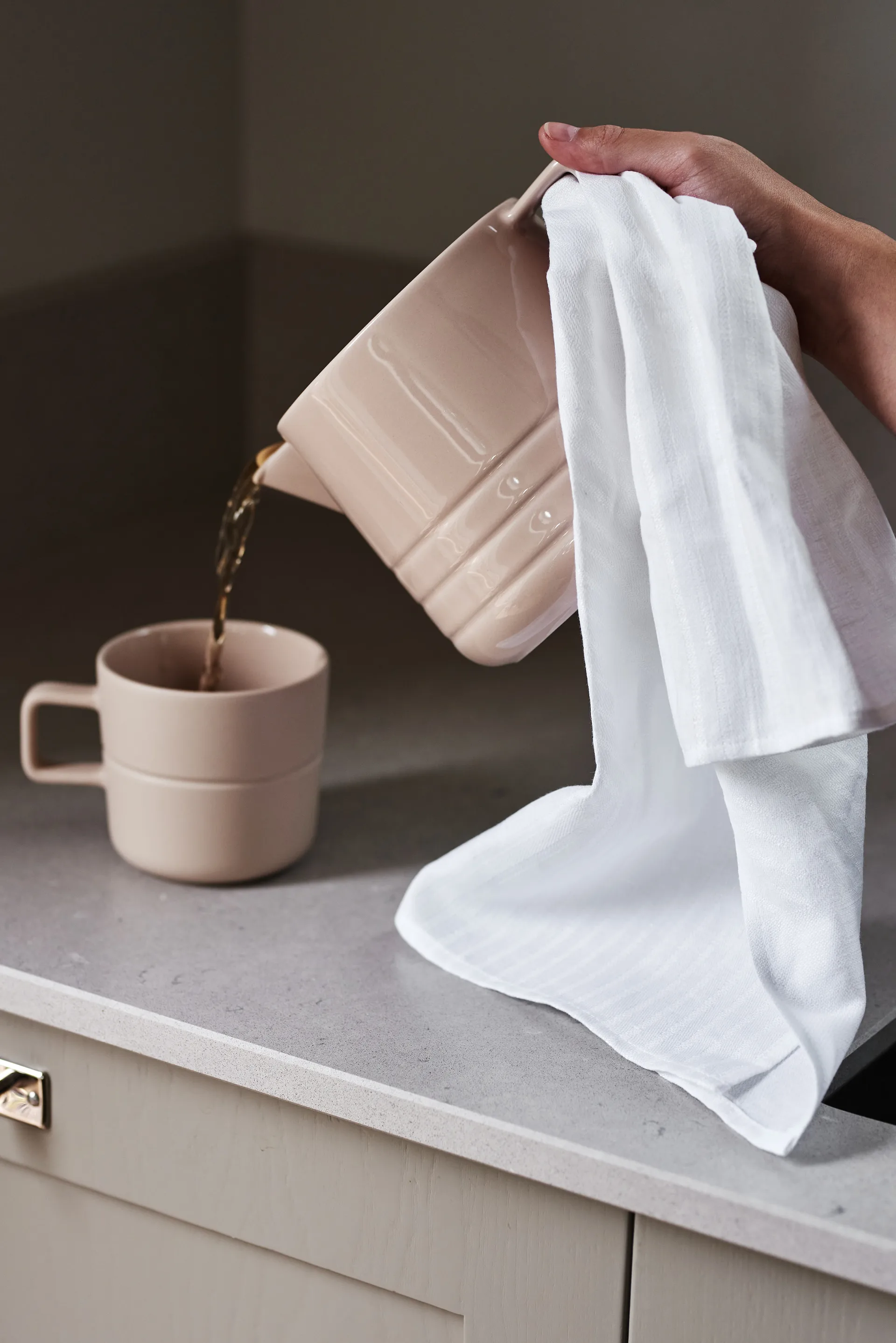 2 Paños de cocina Stripes 47x70 cm, blanco NJRD