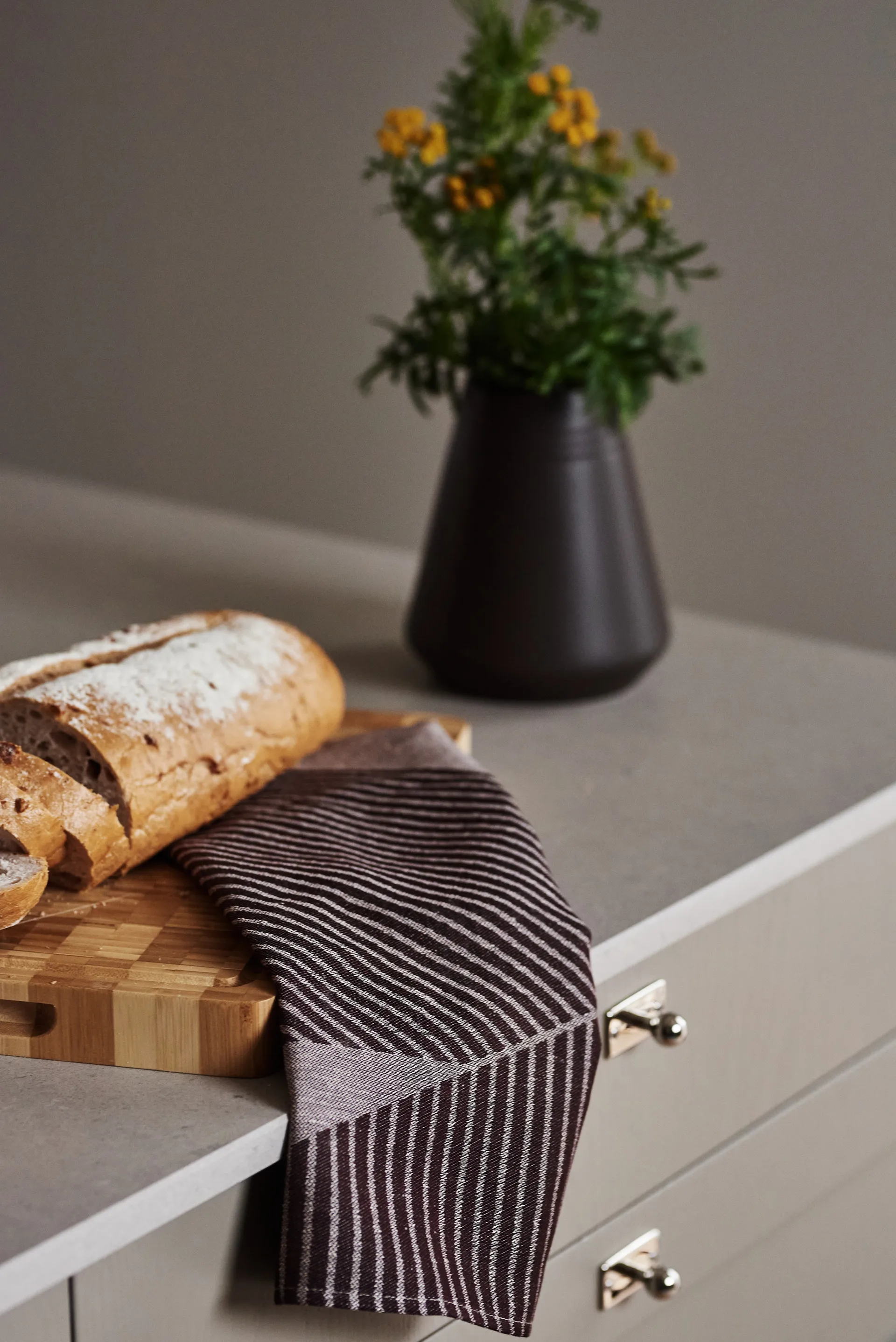 2 Paños de cocina Stripes 47x70 cm, marrón-blanco NJRD