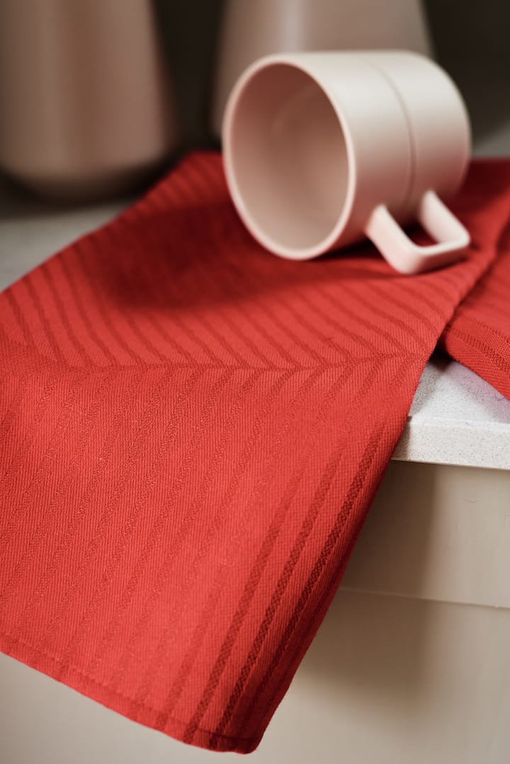 2 Paños de cocina Stripes 47x70 cm, Rojo NJRD