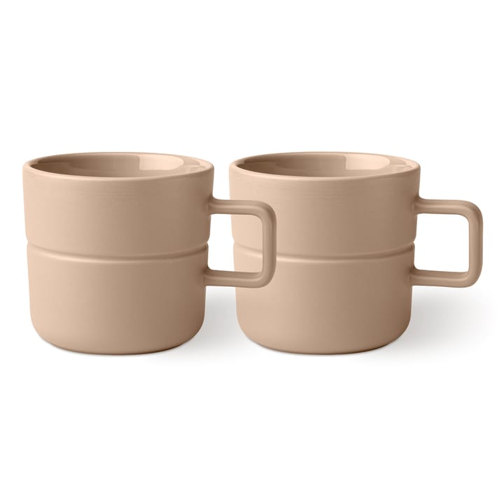 2 Tazas Lines 50 cl - Beige - NJRD