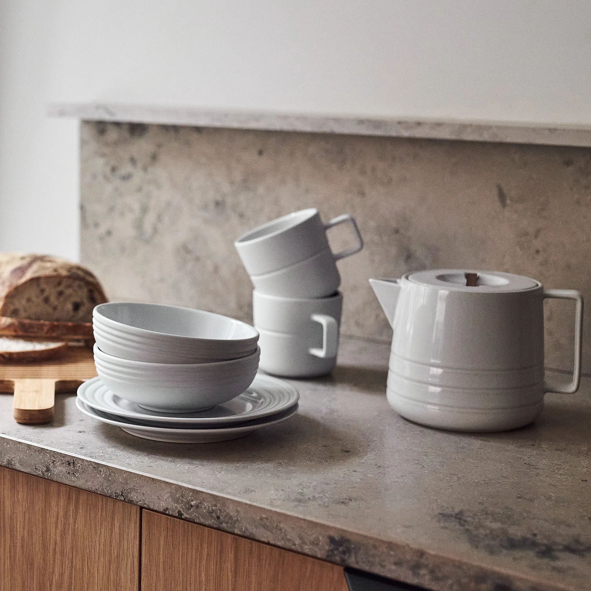 2 Tazas Lines 50 cl, blanco NJRD