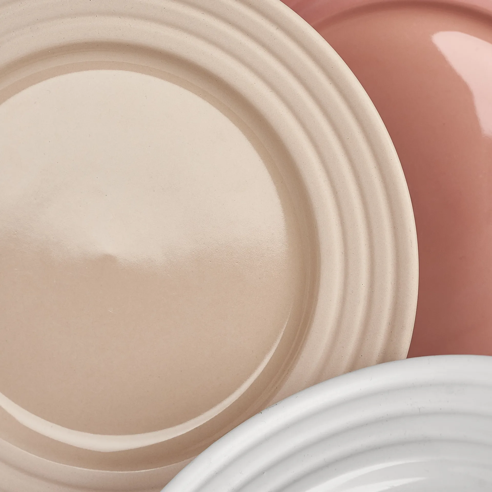 6 Platos Lines Ø21 cm, Beige NJRD