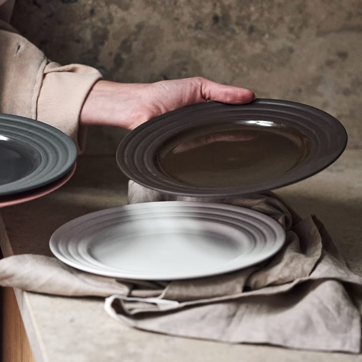 6 Platos Lines Ø21 cm, marrón NJRD