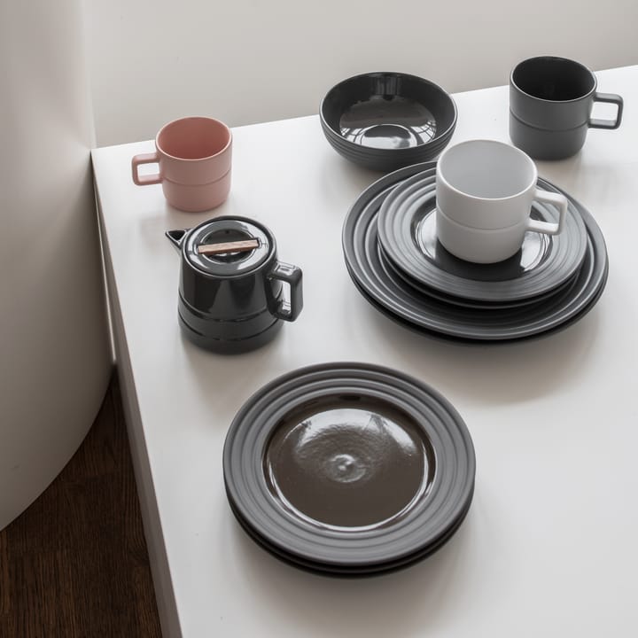 6 Platos Lines Ø21 cm, marrón NJRD