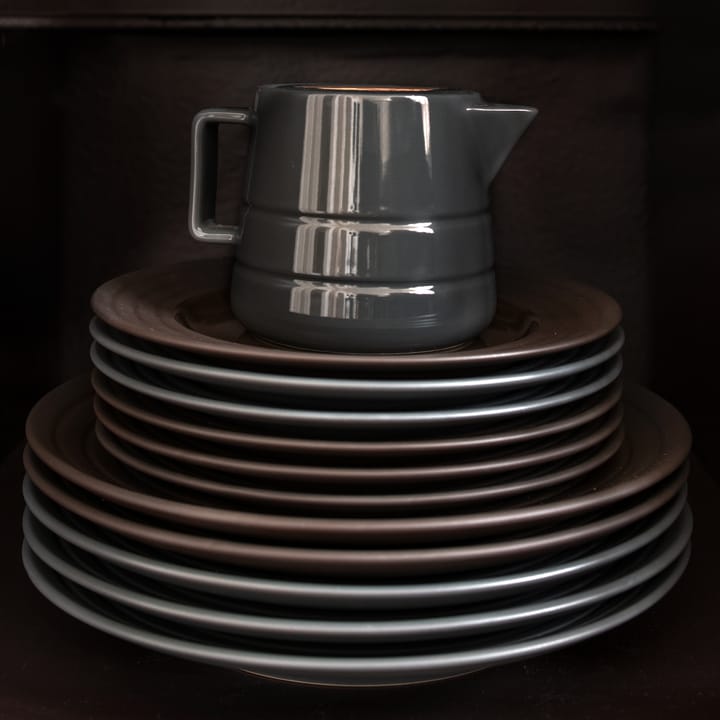 6 Platos Lines Ø21 cm, marrón NJRD
