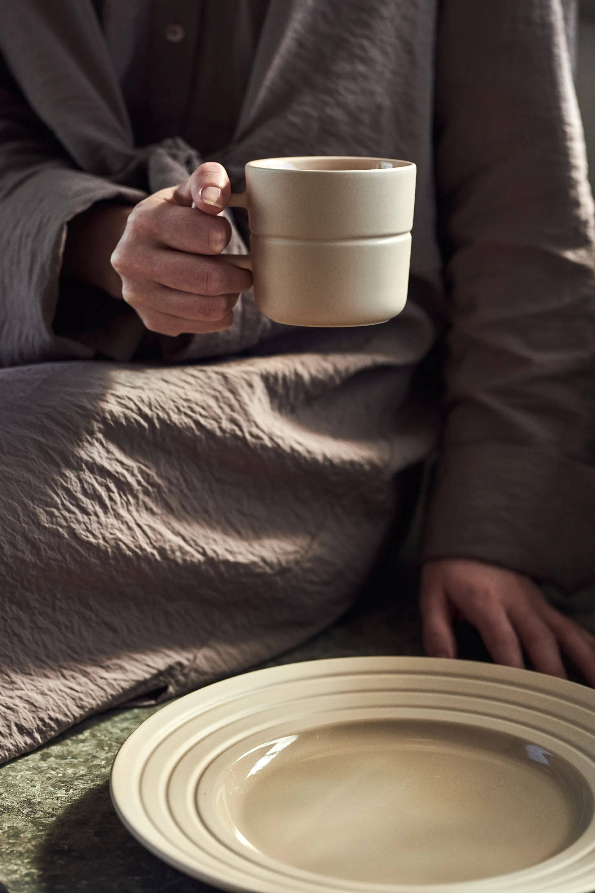 6 Platos Lines Ø27 cm, Beige NJRD