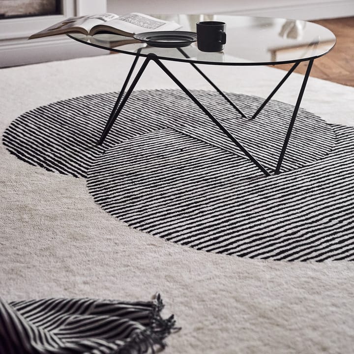Alfombra de lana Circles blanco natural, 200x300 cm NJRD