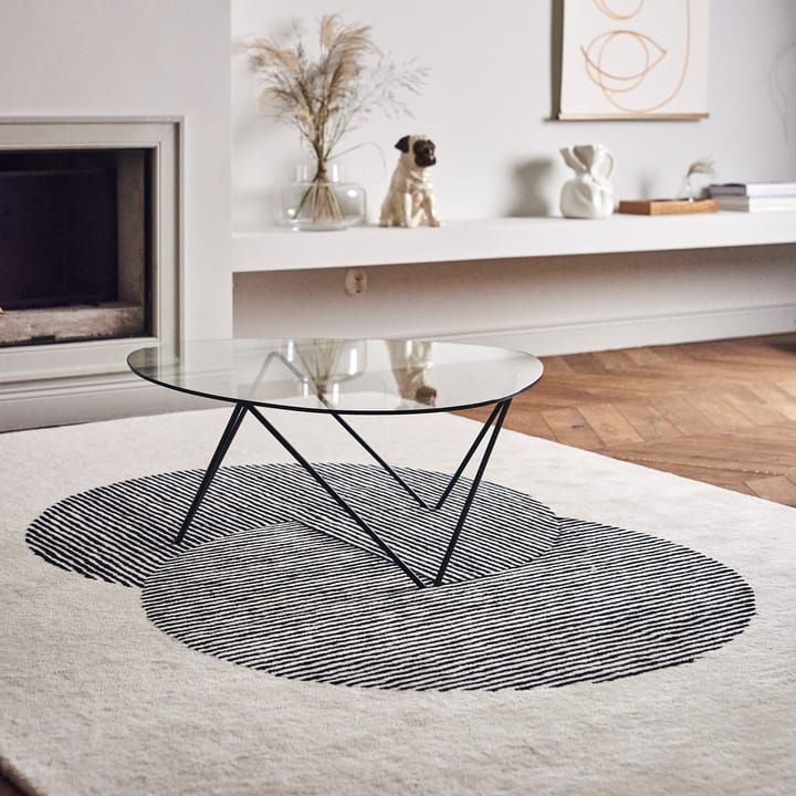 Alfombra de lana Circles blanco natural, 200x300 cm NJRD