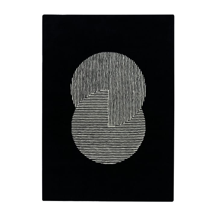 Alfombra de lana Circles negro - 170x240 cm - NJRD