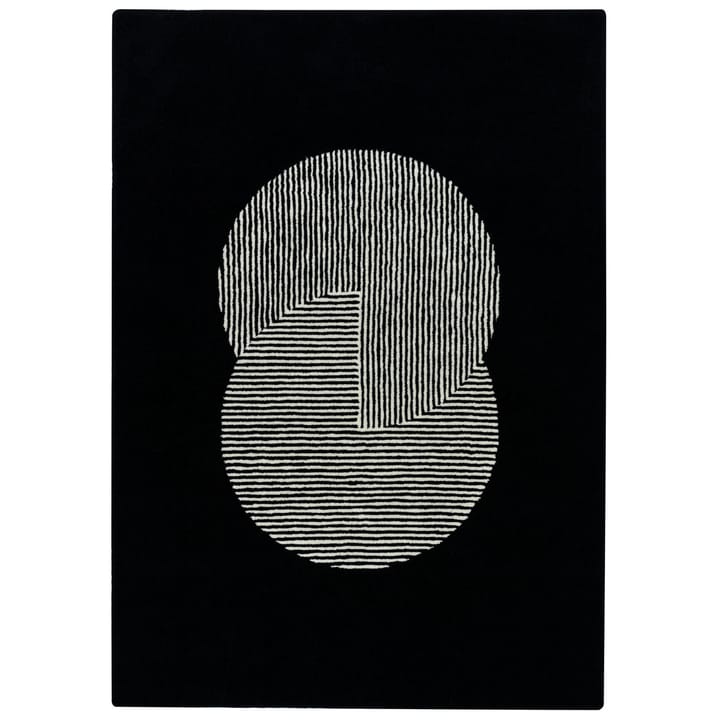 Alfombra de lana Circles negro - 200x300 cm - NJRD