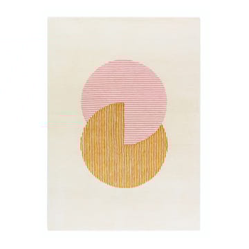 Alfombra de lana Circles rosa - 170x240 cm - NJRD
