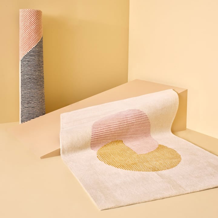 Alfombra de lana Circles rosa, 170x240 cm NJRD