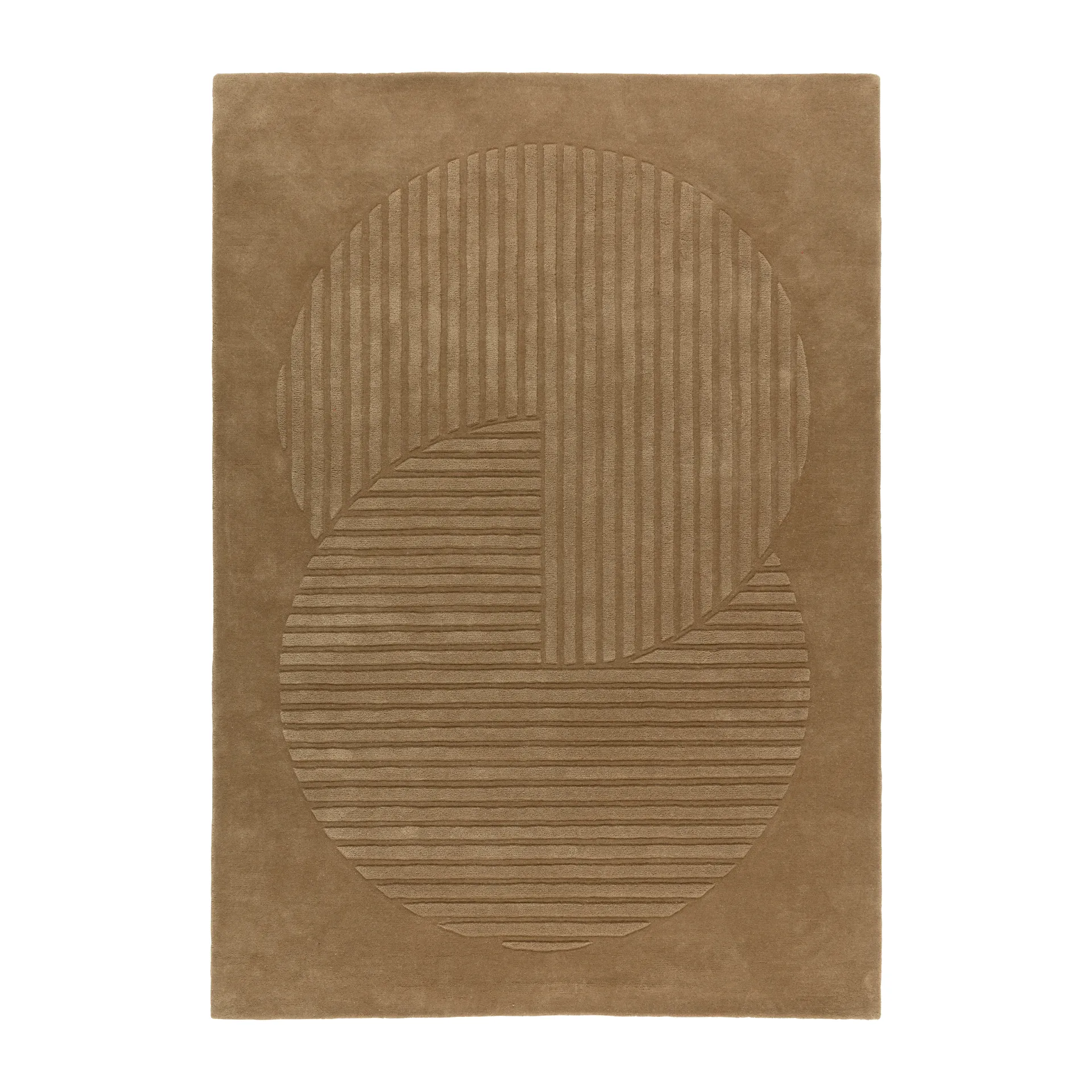 Alfombra de lana Levels circles beige, 170x240 cm NJRD