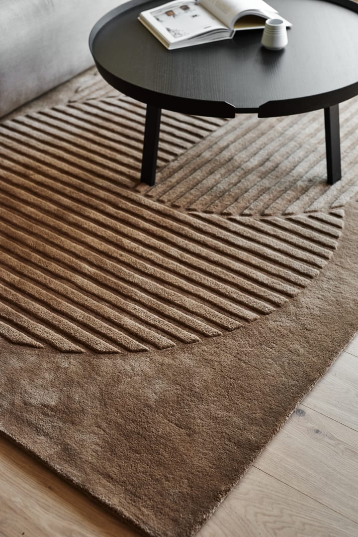 Alfombra de lana Levels circles beige, 170x240 cm NJRD