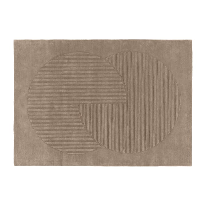 Alfombra de lana Levels circles gris - 200x300 cm - NJRD