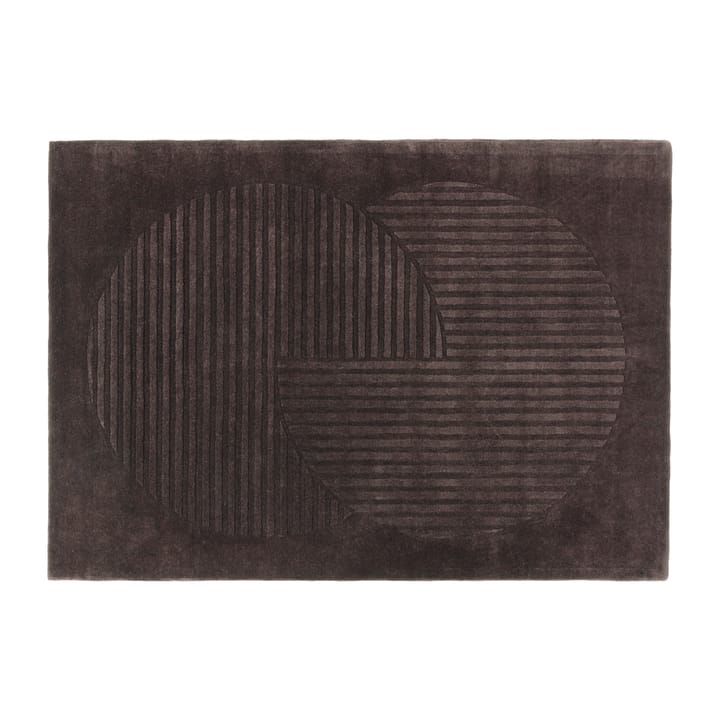 Alfombra de lana Levels circles marrón - 200x300 cm - NJRD