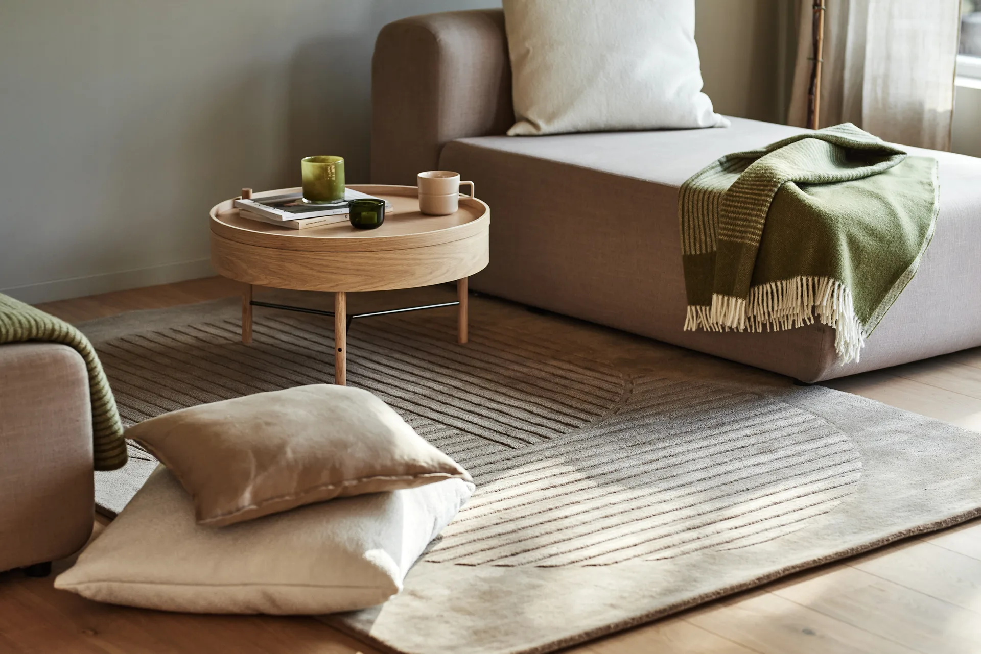 Alfombra de lana Levels Circles, Topo, 170x240 cm NJRD