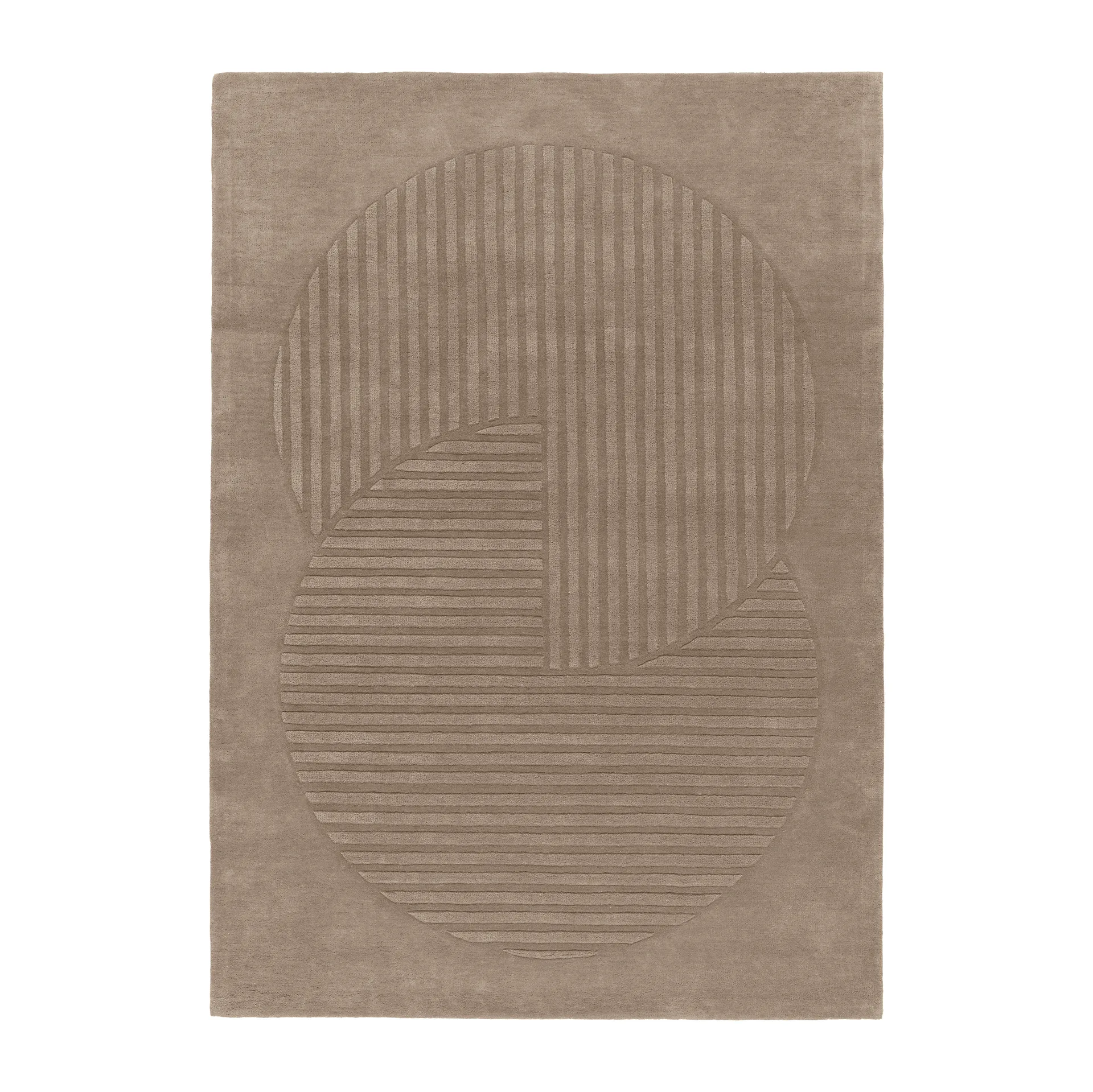 Alfombra de lana Levels Circles, Topo, 170x240 cm NJRD