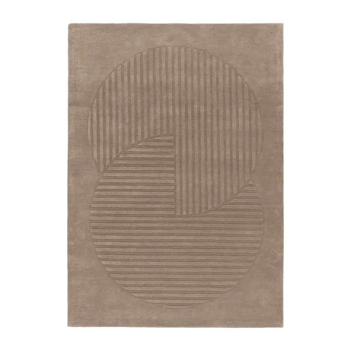 Alfombra de lana Levels Circles - Topo, 170x240 cm - NJRD