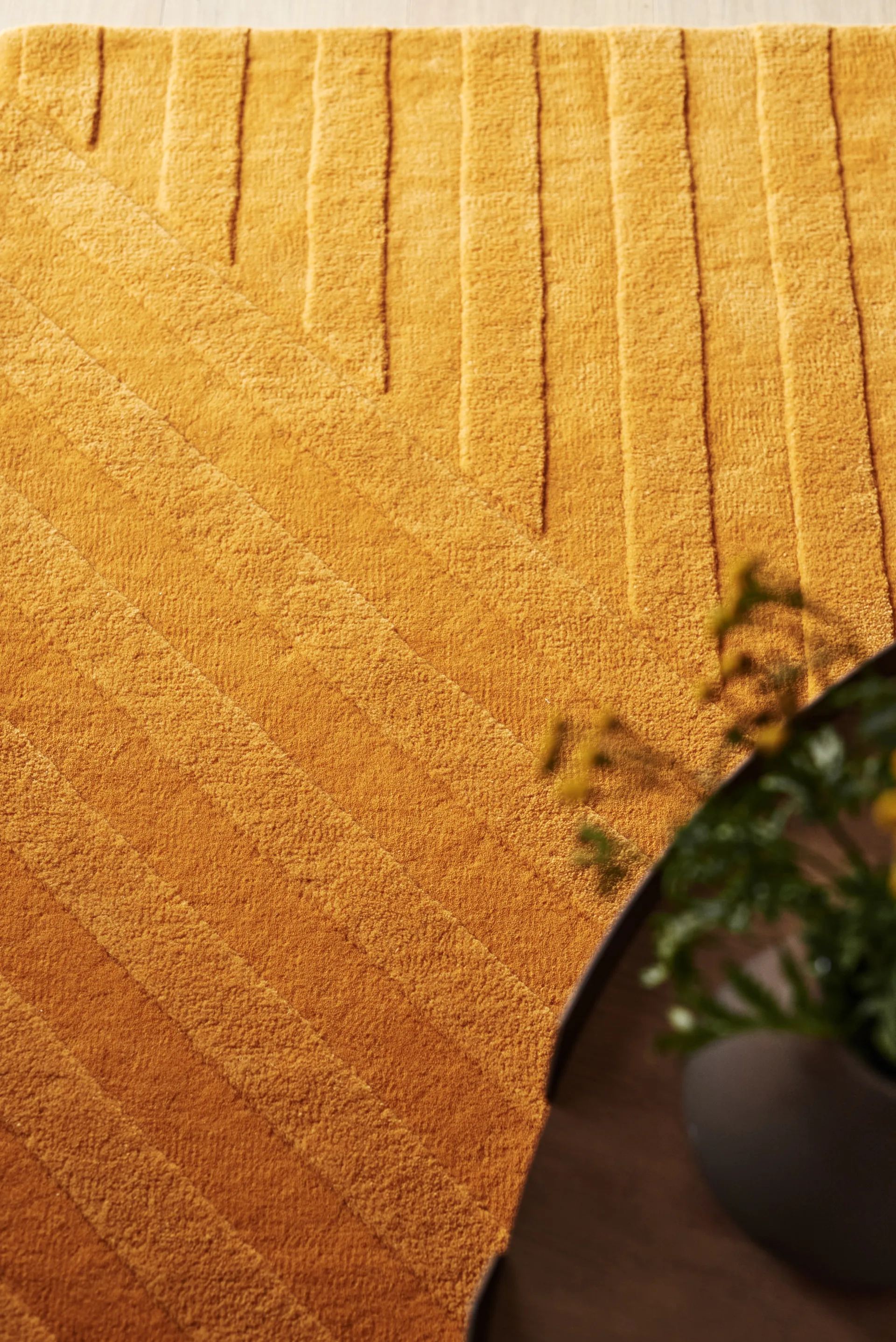 Alfombra de lana Levels stripes amarillo, 200x300 cm NJRD