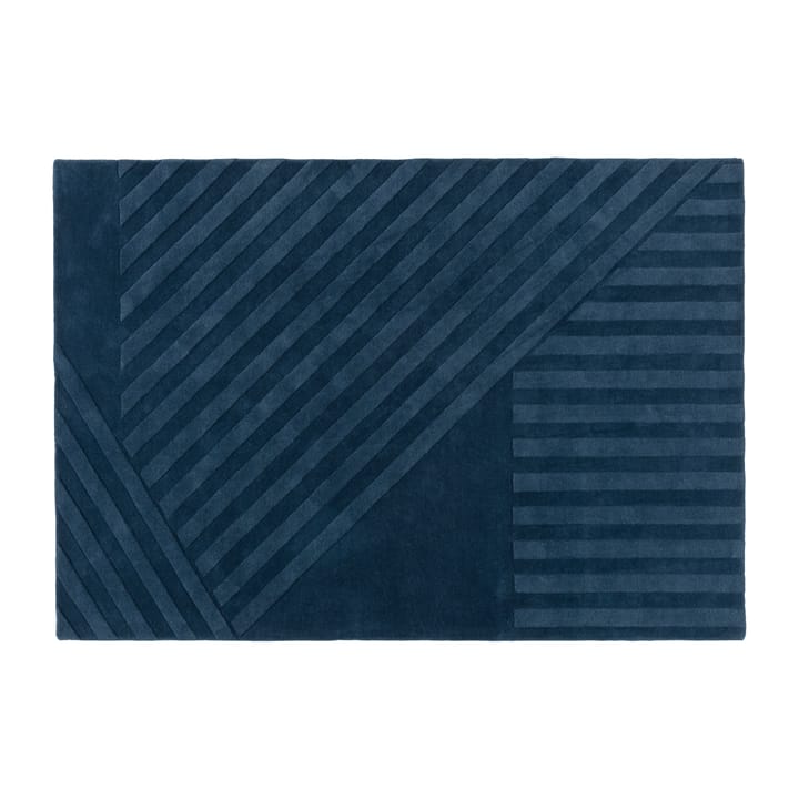 Alfombra de lana Levels stripes azul - 170x240 cm - NJRD