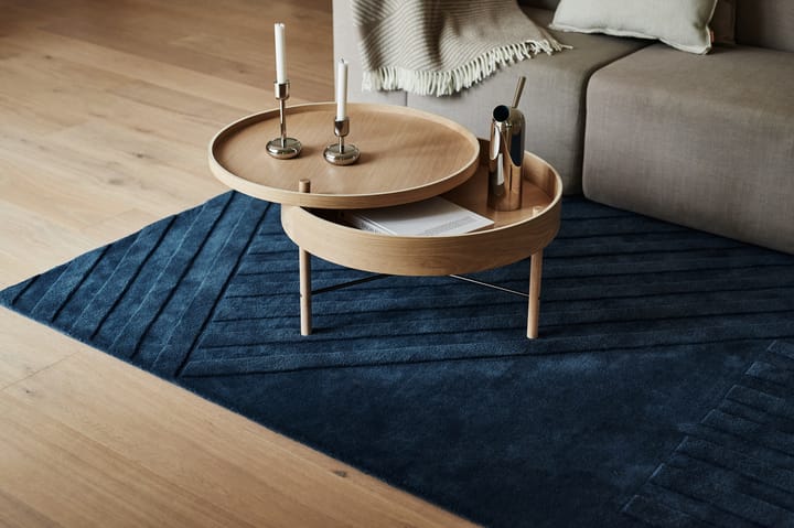 Alfombra de lana Levels stripes azul, 170x240 cm NJRD
