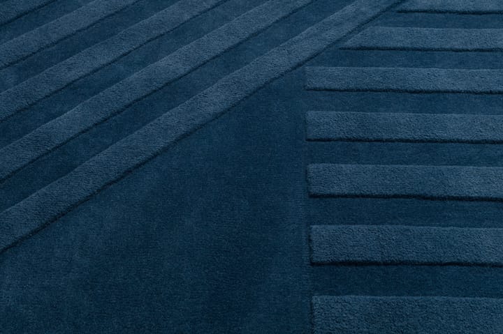 Alfombra de lana Levels stripes azul - 170x240 cm - NJRD