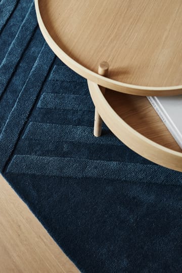 Alfombra de lana Levels stripes azul - 170x240 cm - NJRD
