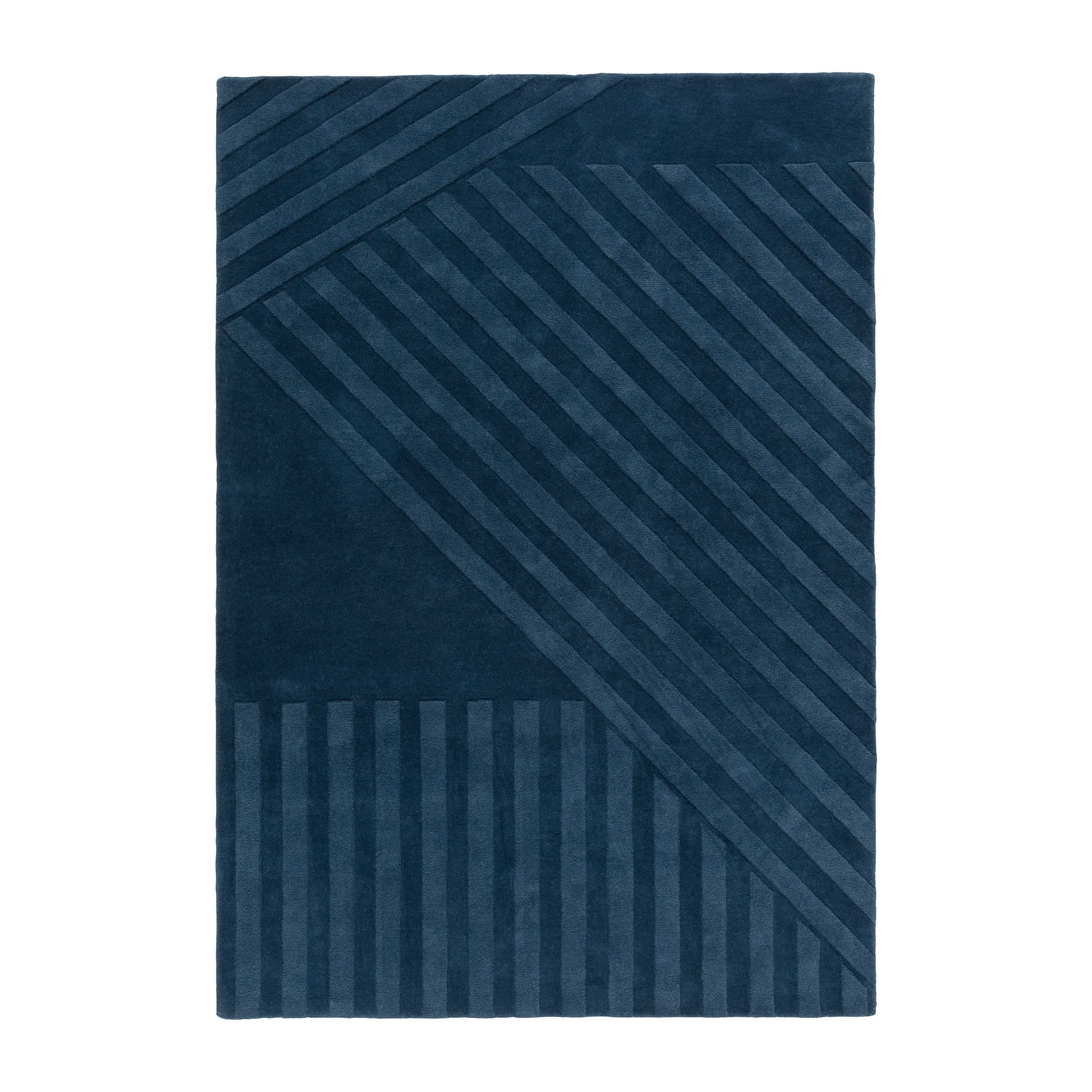 Alfombra de lana Levels stripes azul, 200x300 cm NJRD