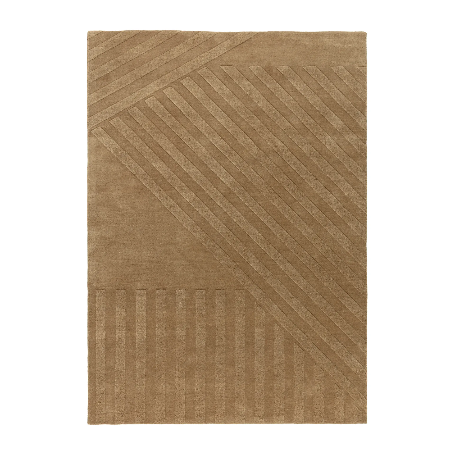 Alfombra de lana Levels stripes beige, 200x300 cm NJRD