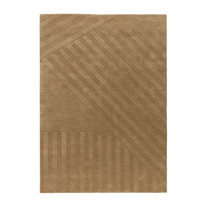 Alfombra de lana Levels stripes beige - Stripes beige, 170x240 cm - NJRD