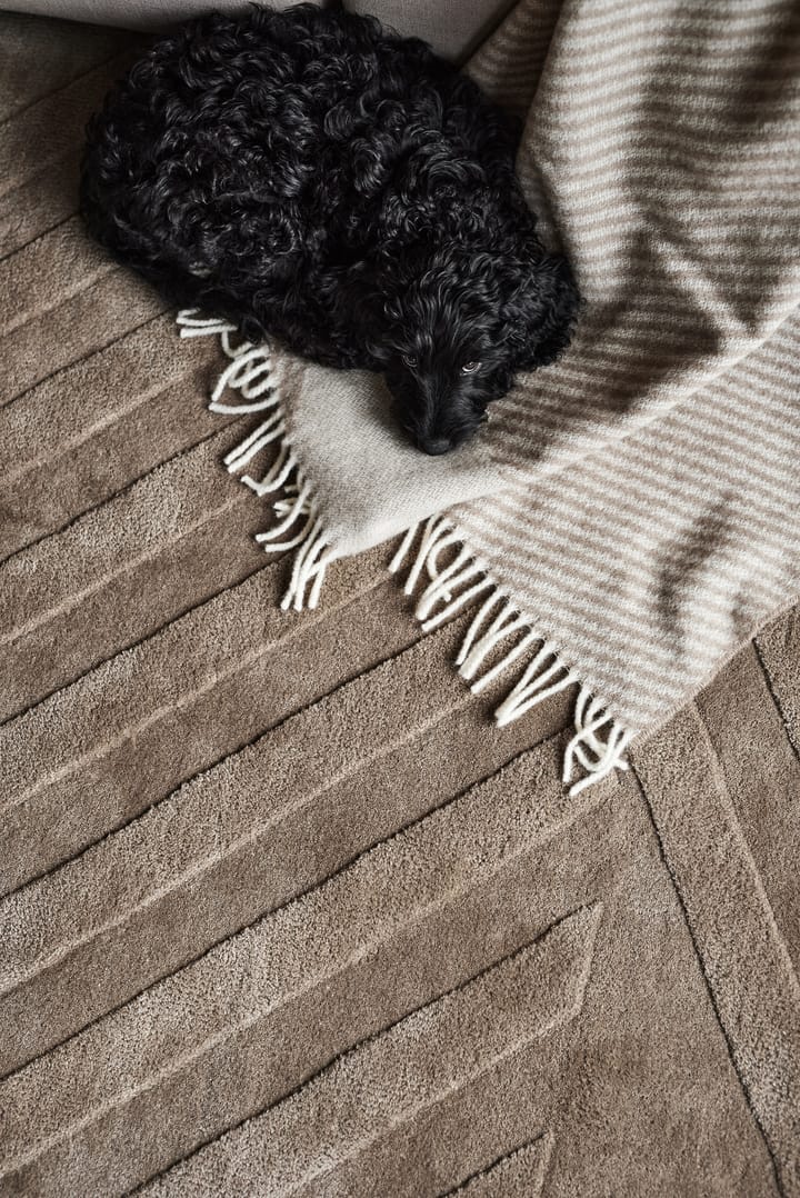 Alfombra de lana Levels stripes gris, 170x240 cm NJRD
