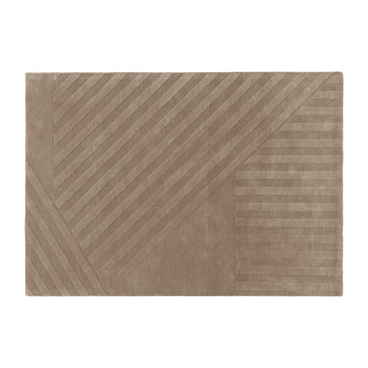 Alfombra de lana Levels stripes gris - 200x300 cm - NJRD