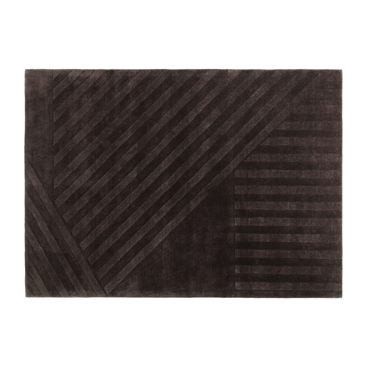 Alfombra de lana Levels stripes marrón - 170x240 cm - NJRD