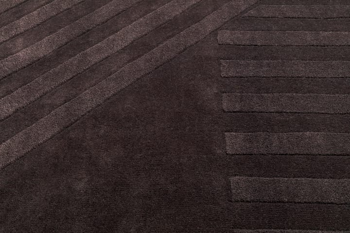 Alfombra de lana Levels stripes marrón, 200x300 cm NJRD