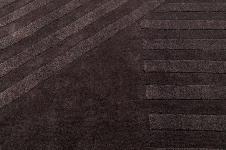 Alfombra de lana Levels stripes marrón - 200x300 cm - NJRD
