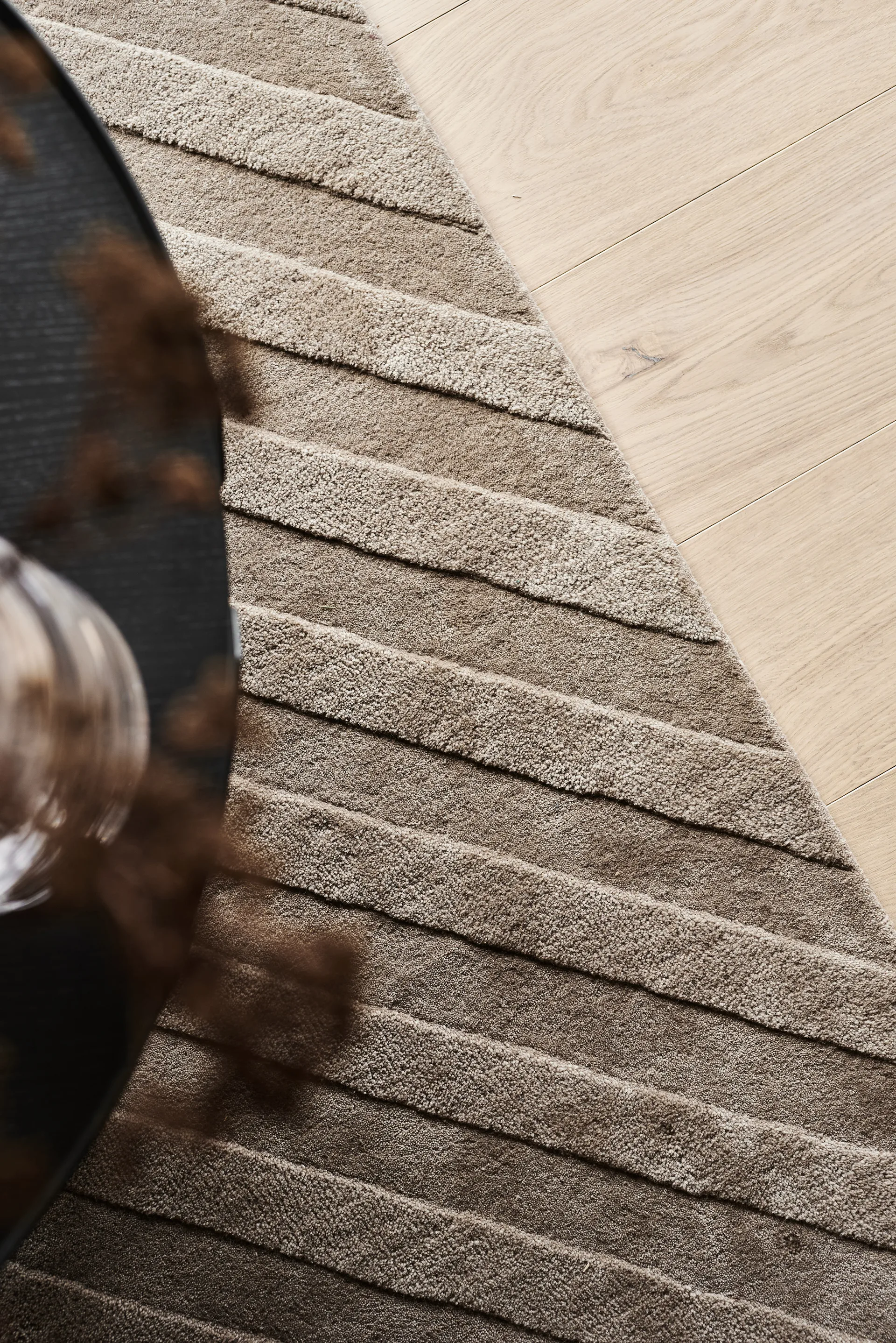 Alfombra de lana Levels stripes topo, 200x300 cm NJRD