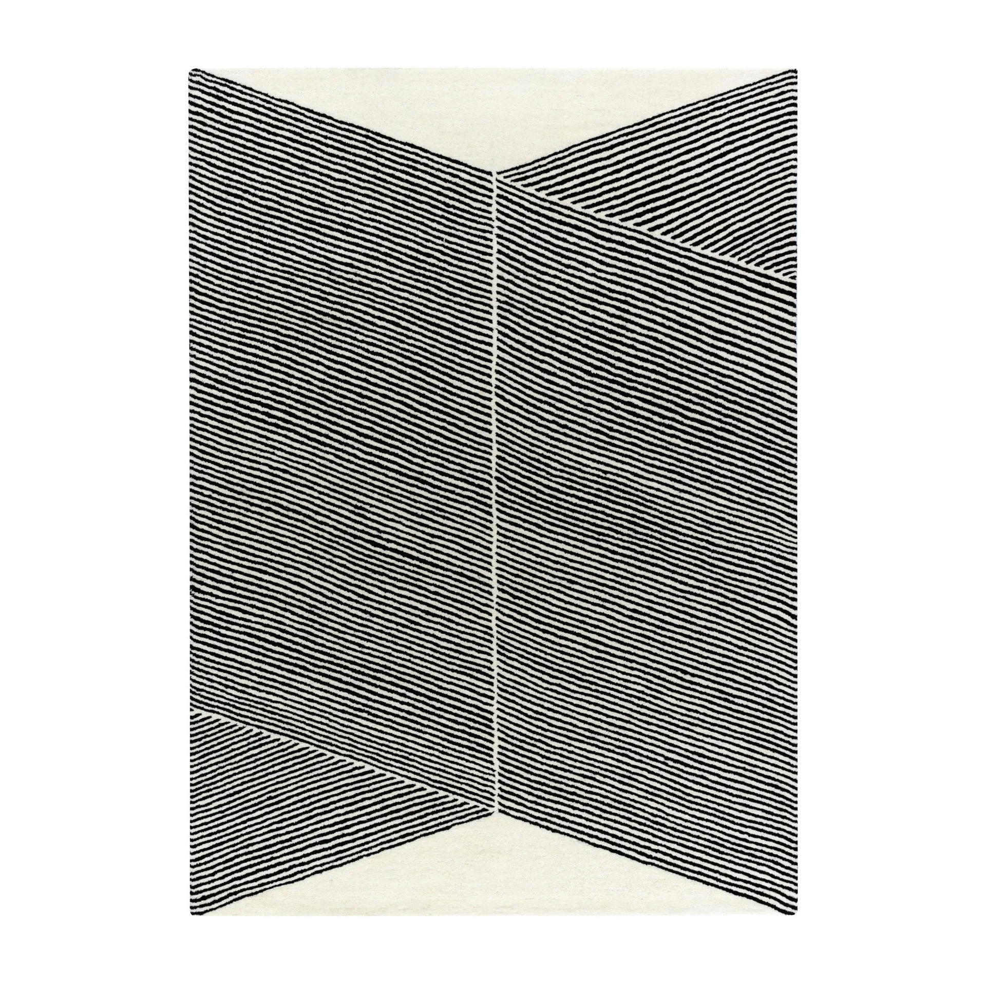 Alfombra de lana Rectangles blanco natural, 170x240 cm NJRD