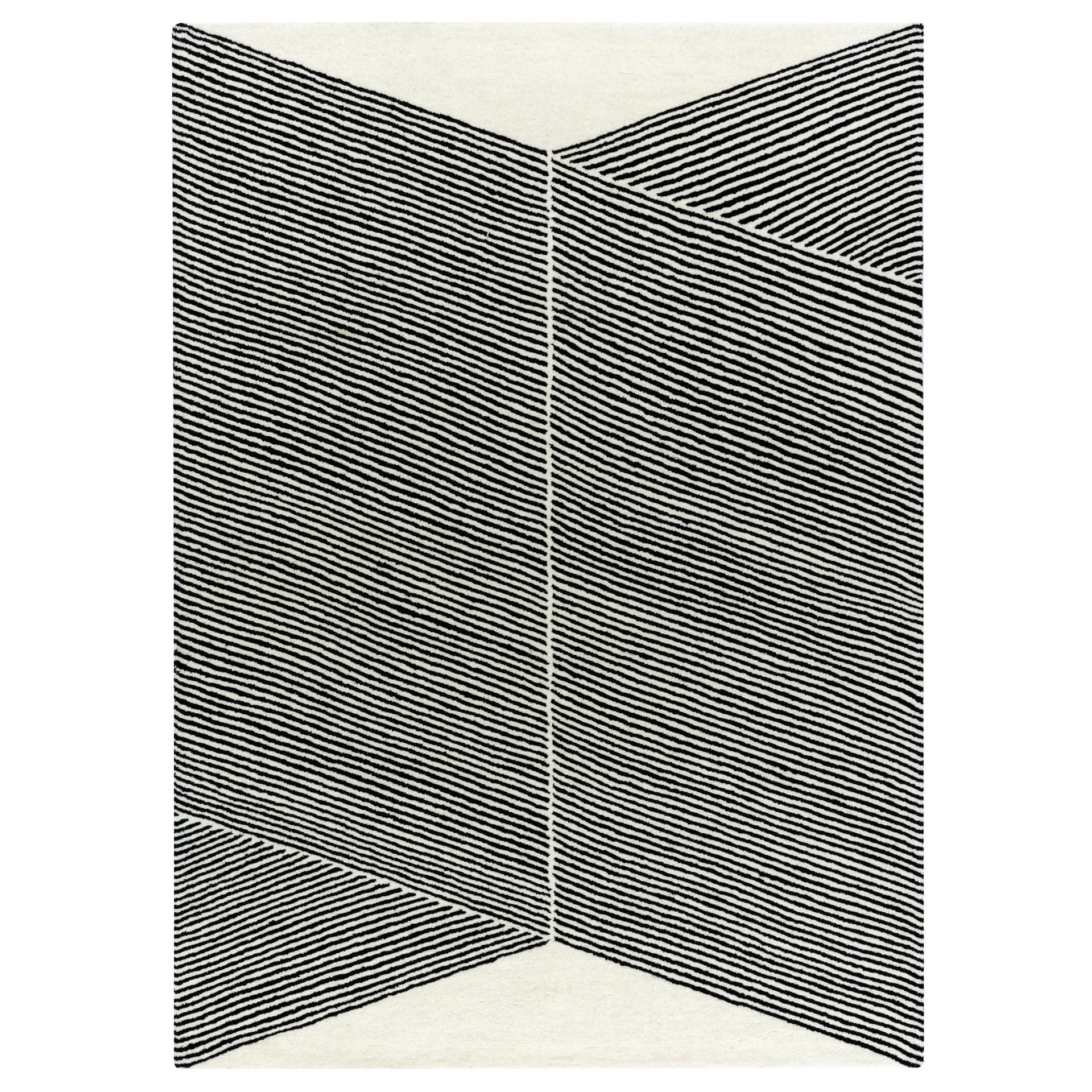 Alfombra de lana Rectangles blanco natural, 200x300 cm NJRD