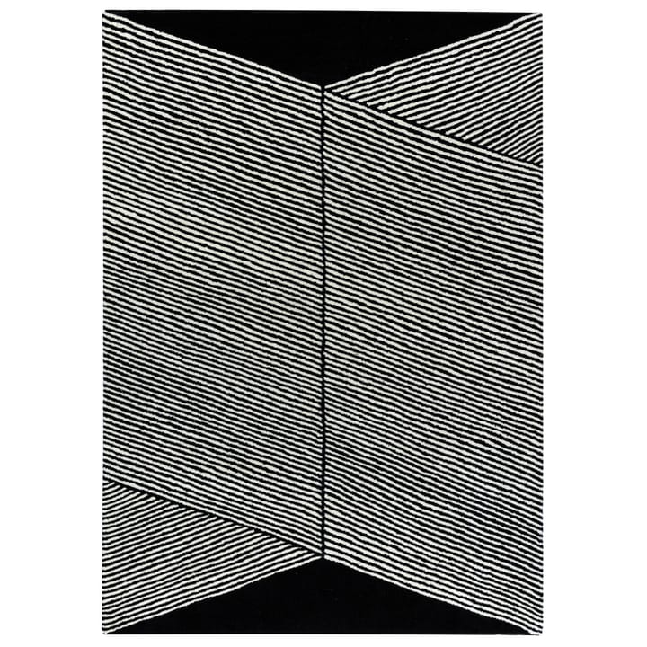 Alfombra de lana Rectangles negro - 200x300 cm - NJRD