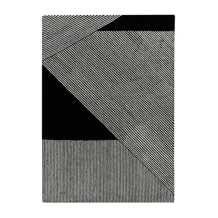 Alfombra de lana Stripes negro - 170x240 cm - NJRD