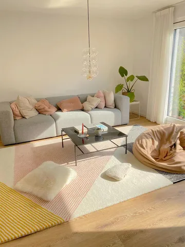 Alfombra de lana Stripes rosa - 200x300 cm - NJRD