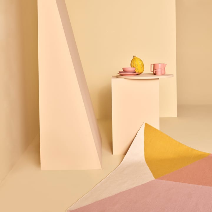 Alfombra kelim Rectangles blocks rosa, 200x300 cm NJRD
