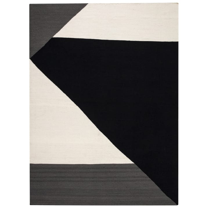 Alfombra kelim Stripes blocks negro - 200x300 cm - NJRD